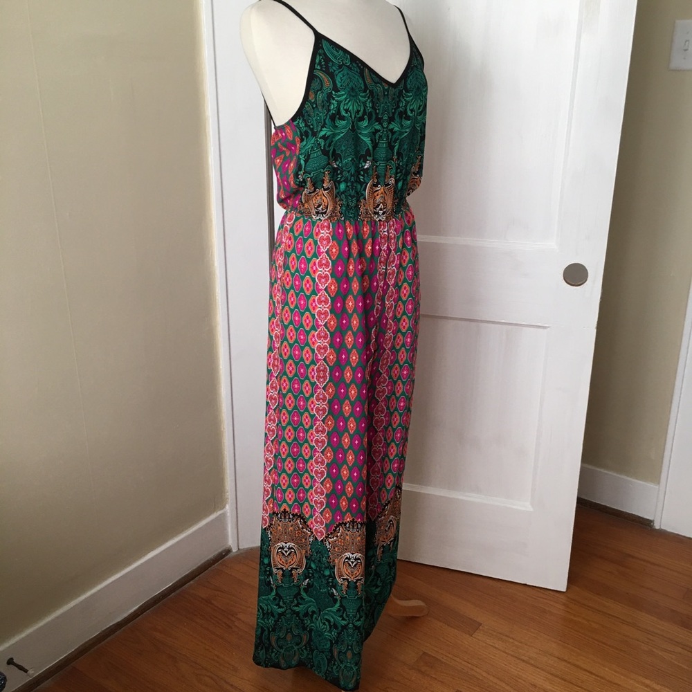 Floral boho wide leg jumpsuit